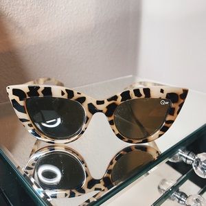 quay cheetah print sunglasses